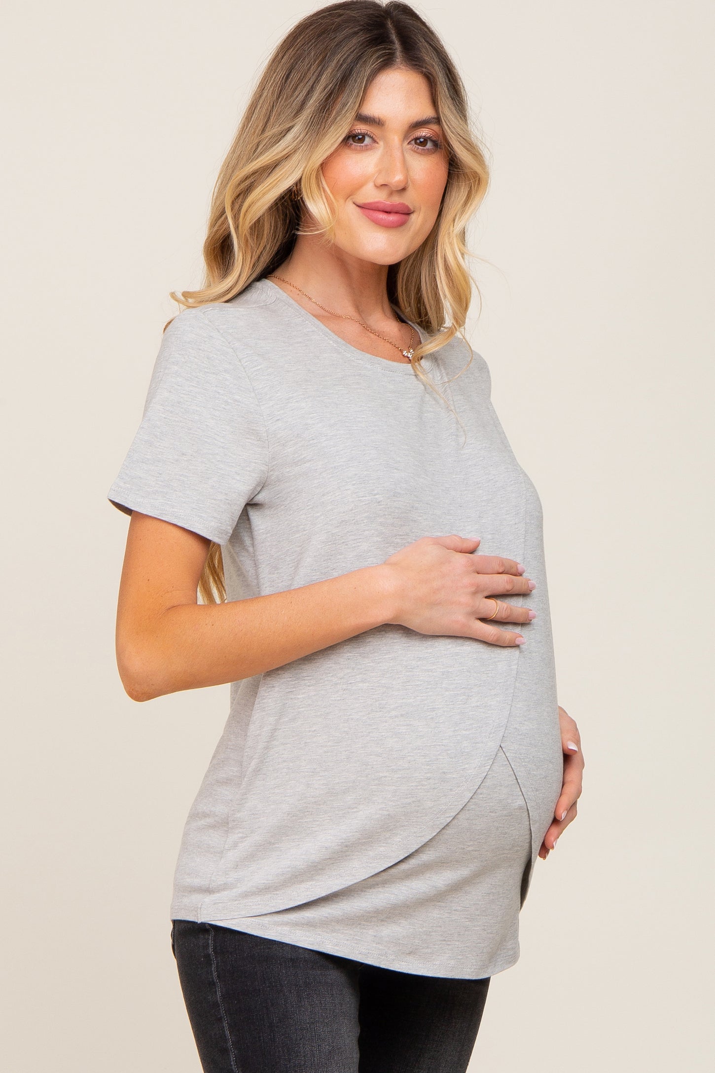 Heather Grey Bravado Designs Short Sleeve Nursing Top