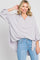 Lavender Lightweight Striped Textured Collared Top