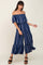 Navy Striped Off Shoulder Jumpsuit