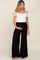 Black Smocked Waist Flowy Maternity Pants