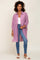 Lilac Button Front Side Slit Oversized Blouse