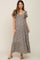 Ivory Floral Puff Sleeve Maternity Maxi Dress