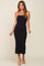 Black Ribbed Sleeveless Midi Dress
