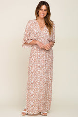 Ivory Double V Short Sleeve Maternity Maxi Dress