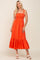 Orange Sleeveless Cutout Ruffle Hem Maxi Dress