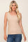 Beige Ribbed Basic Tank