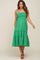 Green Sleeveless Tiered Maternity Midi Dress