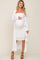 White Ribbed Maternity Dress Set