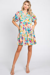 Multicolor Abstract Floral Maternity Dress
