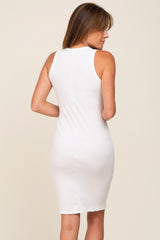 White Sleeveless Fitted Dress