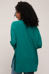 Hunter Green Knit Long Dolman Sleeve Top