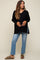 Black Knit Long Dolman Sleeve Maternity Top