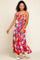 Coral Multi-Color Printed Tiered Dress