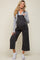 Black Front Pocket Cropped Maternity Overall