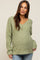 Olive V-Neck Relaxed Fit Maternity Sweater