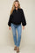 Black Collared Button Maternity Pullover