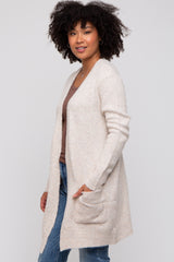 Beige Basic Knit Cardigan