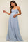 Light Blue Sweetheart Convertible Chiffon Maternity Gown