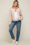 Beige Corduroy Raw Hem Maternity Shacket