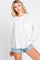 White Front Button Drop Shoulder Long Sleeve Top