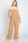 Camel Corduroy Wide Leg Overalls