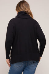 Black Cowl Neck Dolman Sleeve Maternity Plus Sweater