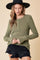Olive Button Front Soft Knit Long Sleeve Henley Top