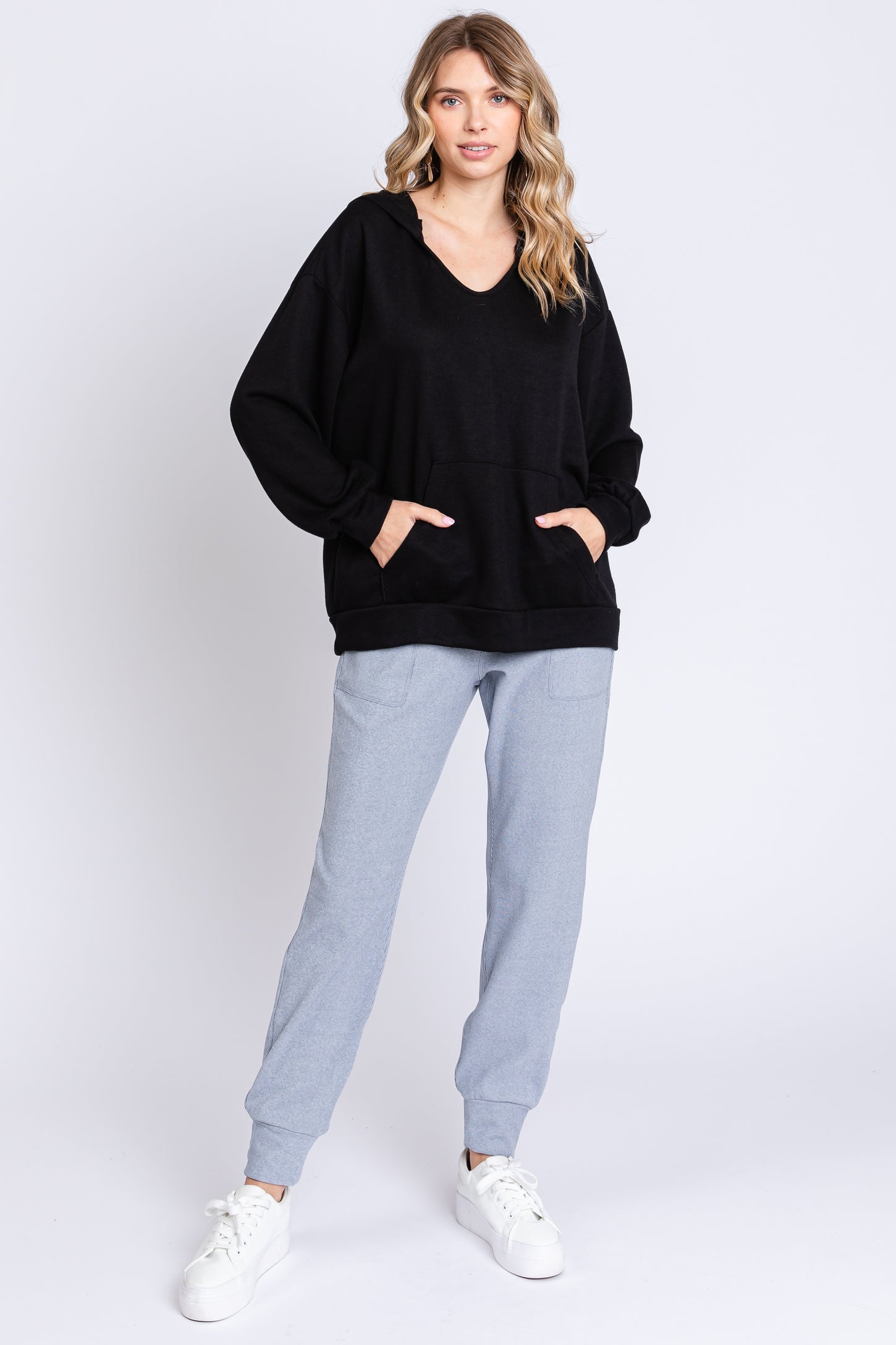 Black Front Pocket Hoodie