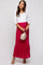 Red Plisse Maternity Maxi Skirt