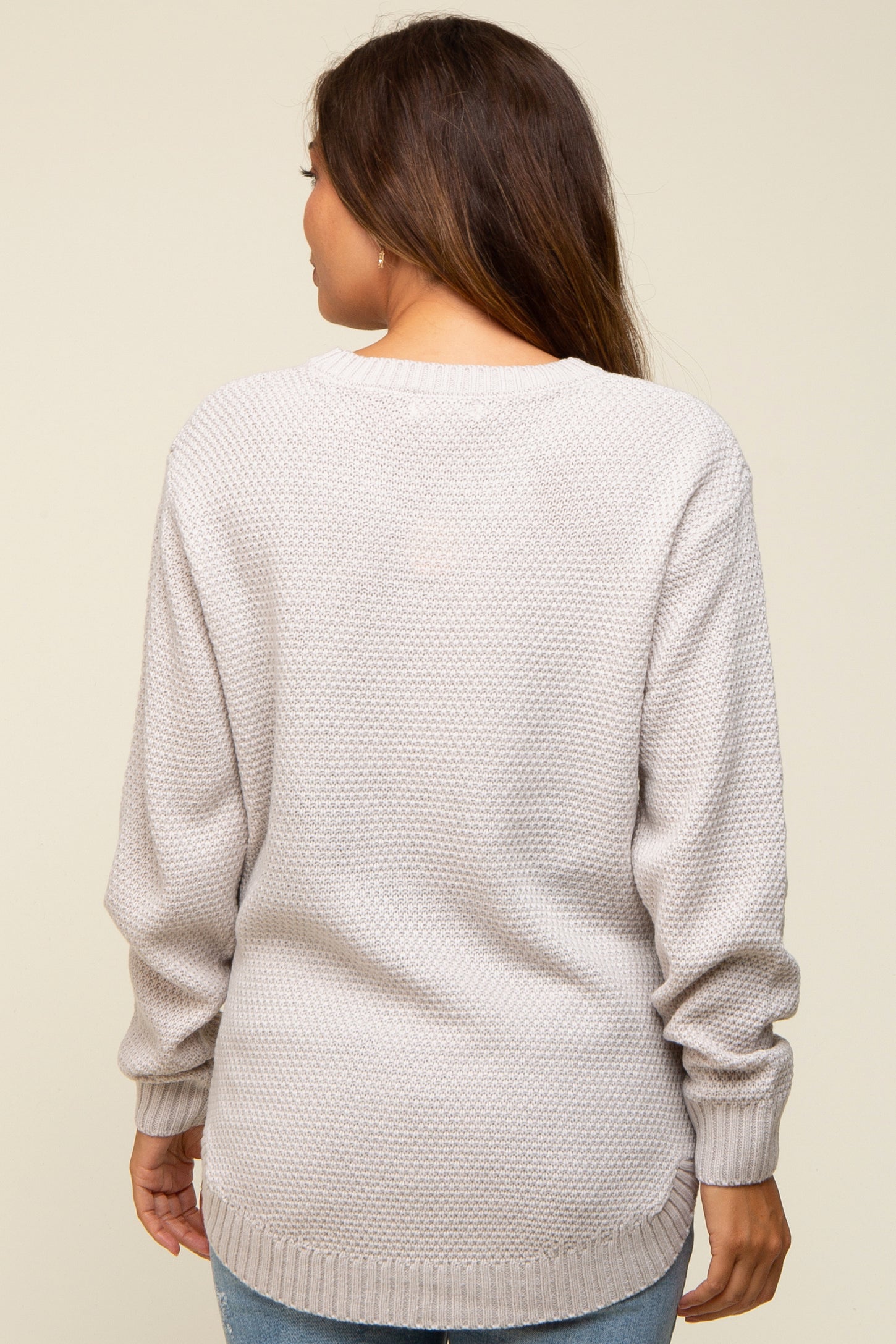 Cream Knit Pullover Sweater