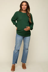 Hunter Green Knit Pullover Sweater