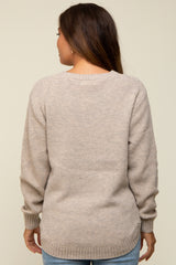 Beige Knit Pullover Sweater