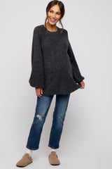 Charcoal Soft Brushed Maternity Sweater