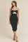 Black Strappy Cutout Fitted Midi Dress
