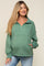 Light Olive Half Zip Maternity Pullover Top