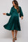 Forest Green Satin Smocked and Pleated Maternity Midi Dress