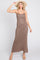 Mocha Open Knit Crochet Midi Dress