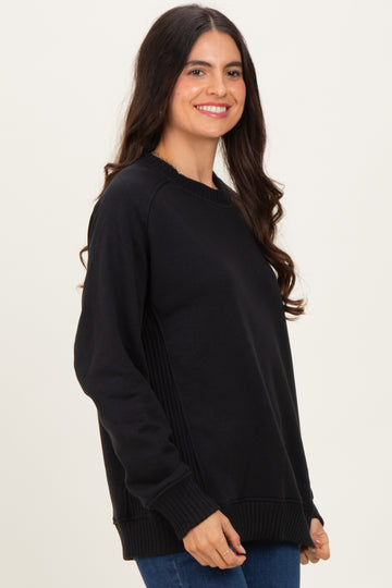 Black Pullover Terry Crewneck