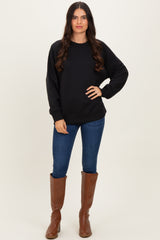 Black Pullover Terry Crewneck