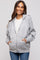 Heather Grey Front Zipper Hooded Maternity Sweater