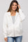 Ivory Front Zipper Hooded Maternity Sweater