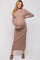 Taupe Ribbed Turtle Neck Maternity Midi Dress