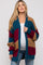 Teal Colorblock Chunky Maternity Cardigan