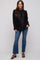 Black Textured Mock Neck Maternity Blouse