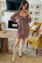Indigo Ditsy Sweetheart Mini Dress