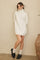 Cream Knit Long Sleeve Turtleneck Sweater Dress
