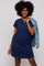 Navy French Terry Cuffed Short Sleeve Dress