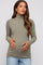 Sage Heathered Ribbed Mock Neck Long Sleeve Maternity Top