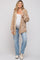 Beige Fuzzy Knit Hooded Maternity Jacket