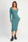 Teal Long Sleeve Knit Sweater Dress